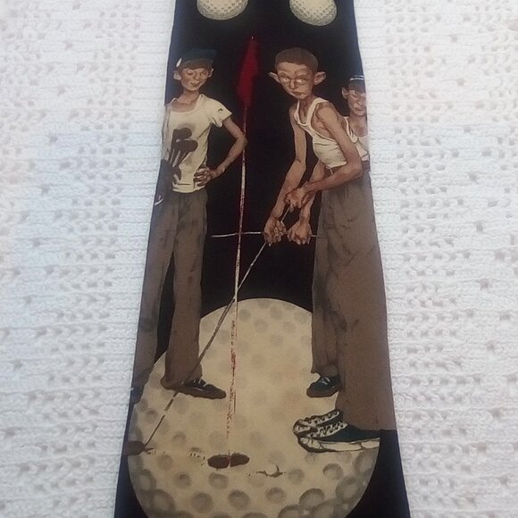 1995 Norman Rockwell Golf Tie by Brown & Bigelow - Picture 4 of 4